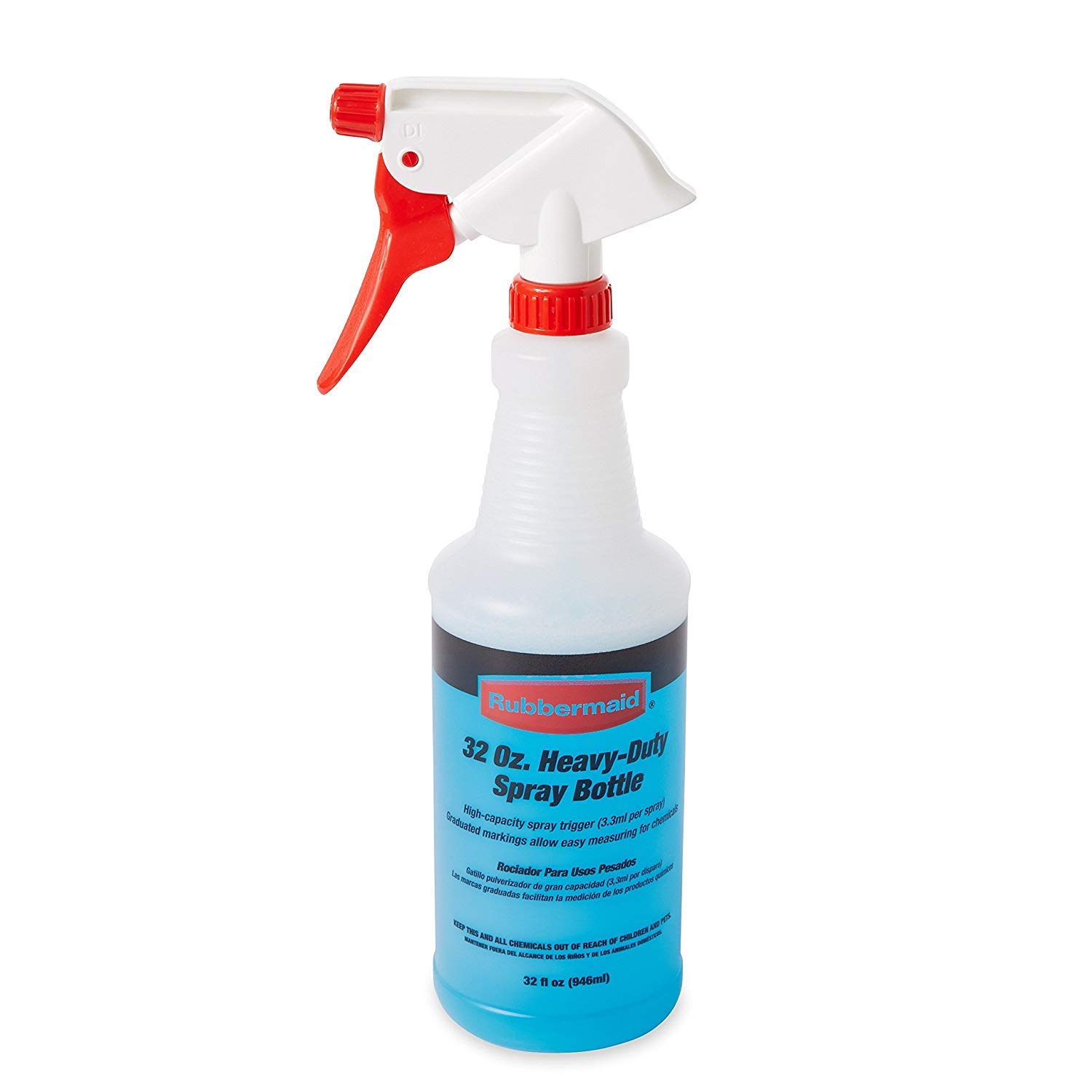 Rubbermaid Heavy-Duty Spray Bottle - 32oz Chemical Resistant Cleaning Sprayer for Home, Garden & Car Detailing | Durable Trigger Sprayer for Cleaning Solutions, Pesticides & Watering Plants