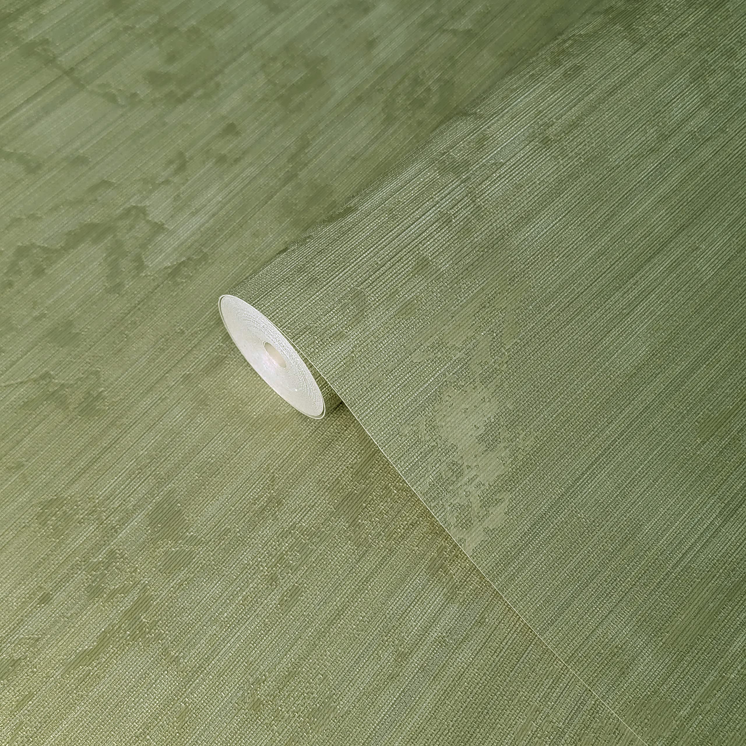 Olive Green Goldish Metallic Textured Faux Grasscloth Wallpaper Roll - Peel & Stick Removable Wallpaper for Bedroom, Living Room, Office Decor