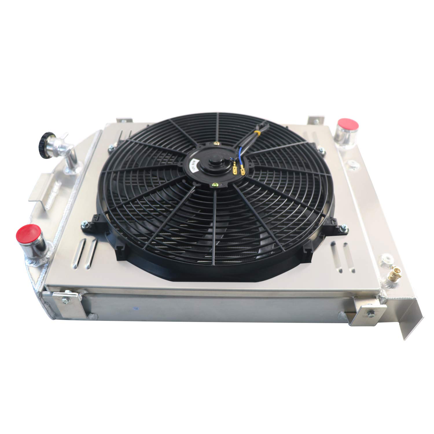 3 Row Aluminum Radiator with Shroud & Fan - Compatible with 1930-1931 Ford Model A & Chevy V8 - High-Performance Cooling for Classic Car Restoration & Hot Rod Upgrades