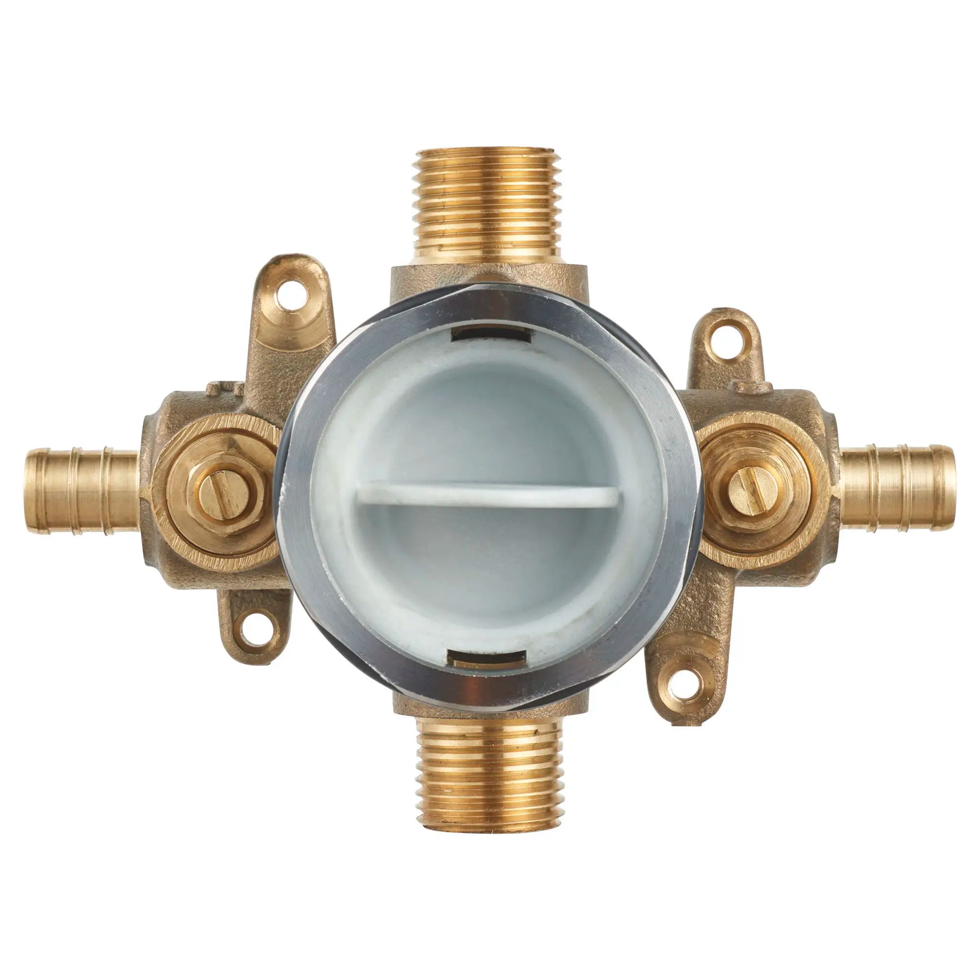 Flash® Shower Rough-In Valve with PEX Inlets & Universal Outlets - Includes Screwdriver Stops for Crimp Ring System - Perfect for Bathroom Remodeling & Plumbing Installations