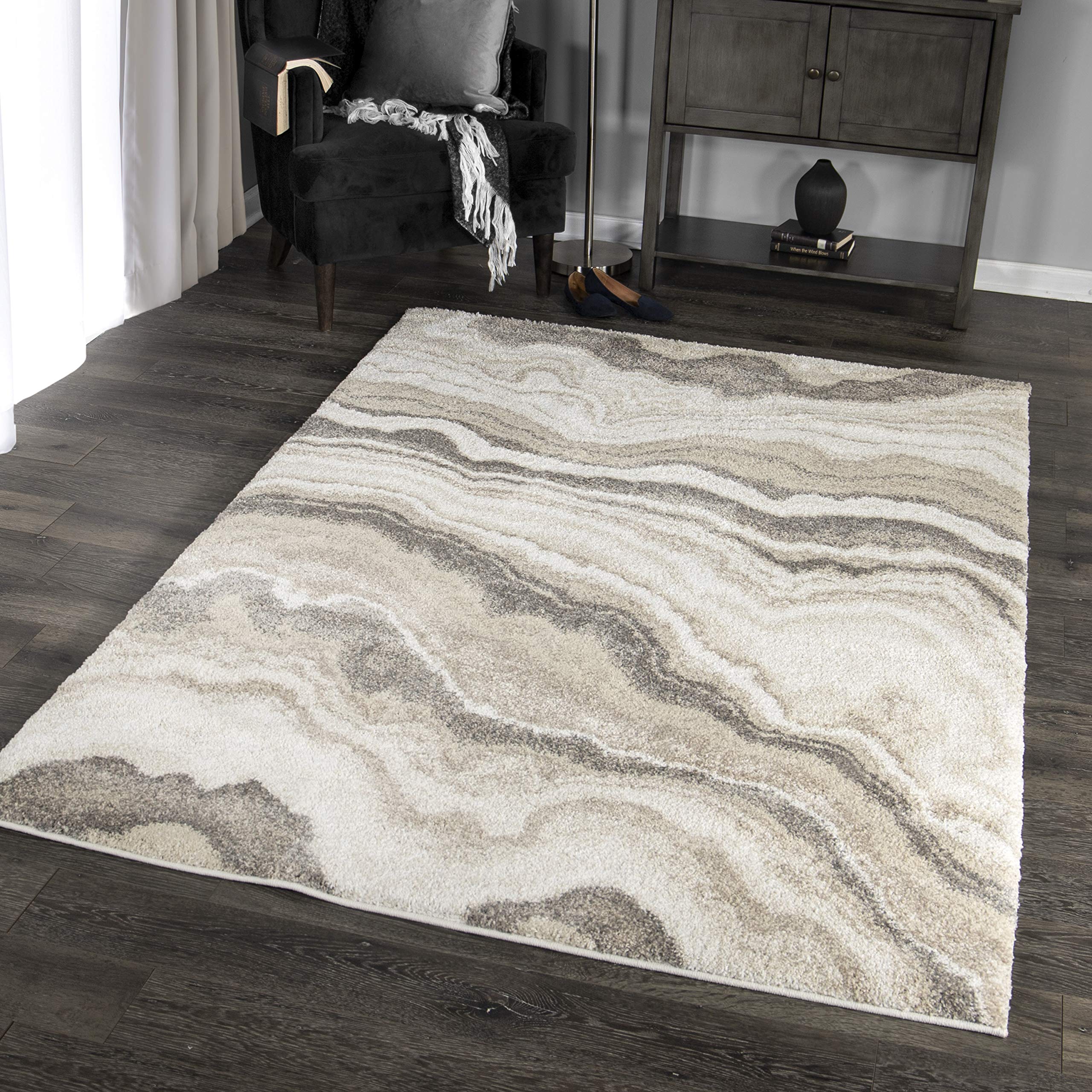 Premium Orian Rugs Super Shag Collection 392548 - Soft Plush 9' x 13' Ivory Shaggy Area Rug for Living Room, Bedroom & Cozy Home Decor