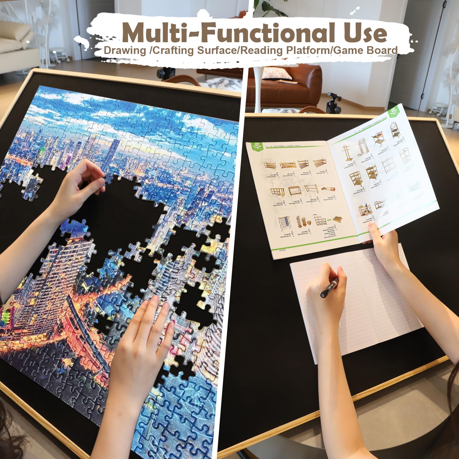 1500 Piece Rotating Puzzle Board with Drawers & Cover - 27