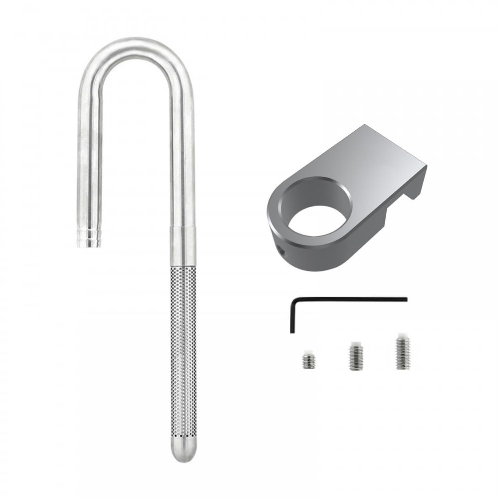MiOYOOW 304 Stainless Steel Aquarium Lily Pipe Set - Inflow & Outflow Pipes with Aluminum Alloy Clamps for Fish Tank (12/16mm) - Perfect for Freshwater Planted Tanks and Shrimp Aquariums