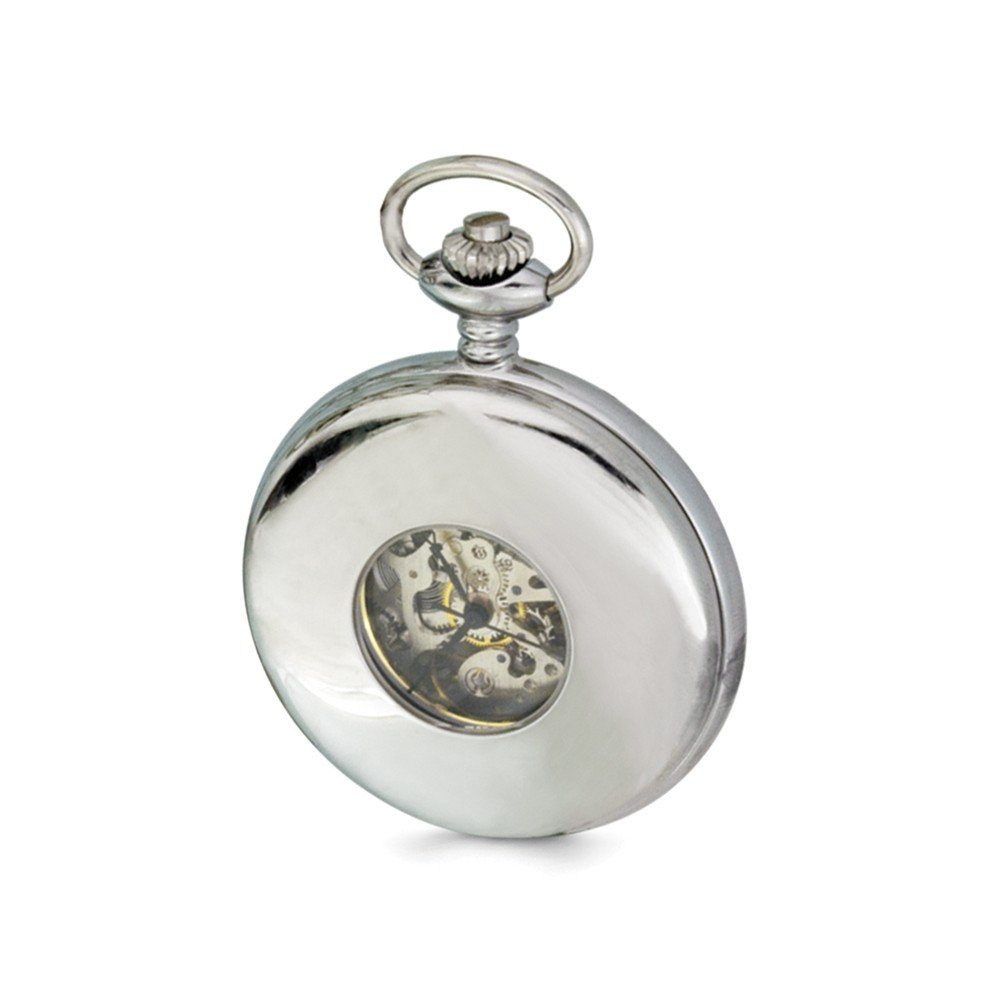 Vintage Swingtime Stainless Steel Men's Mechanical Pocket Watch - 14 Inch Chain - Classic Dress Watch for Formal Events, Weddings & Gifts