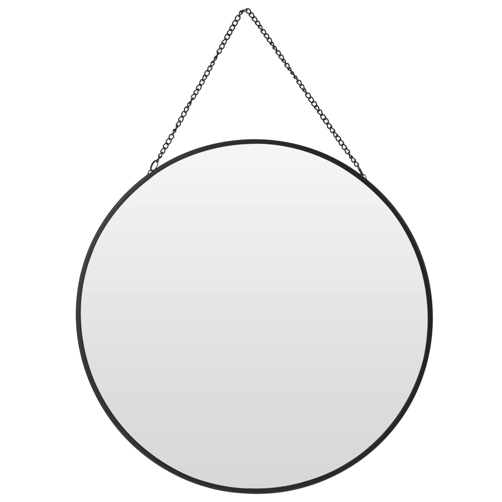 URBNLIVING 30cm Round Hanging Wall Mirror - Gold or Black - Elegant Home Decor for Hallway, Bathroom & Bedroom - Perfect for Small Spaces and Vanity Areas