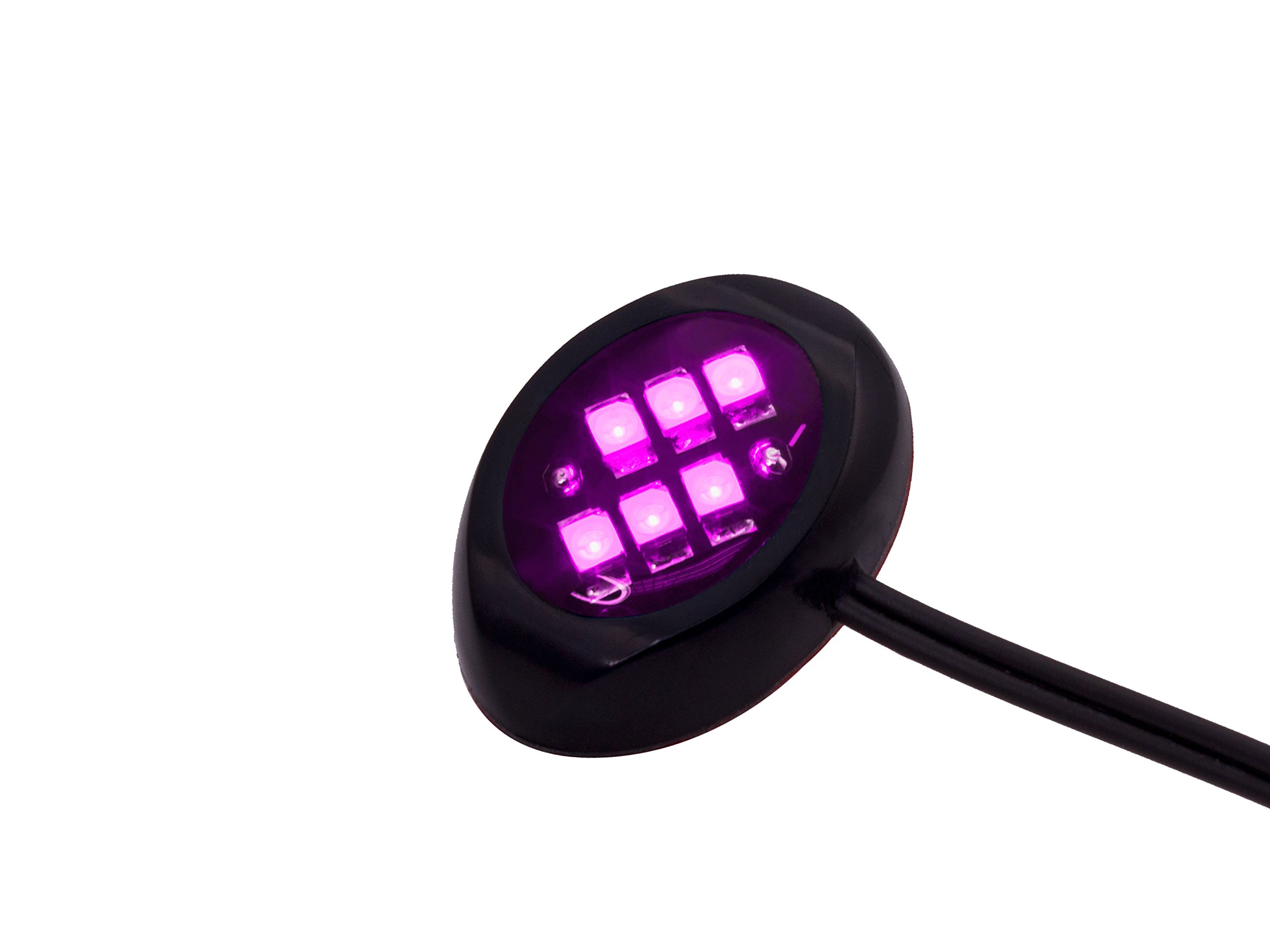 Oznium Round Black LED Modules with Pink Light - High Brightness LED for DIY Projects, Home Decor, and Automotive Lighting