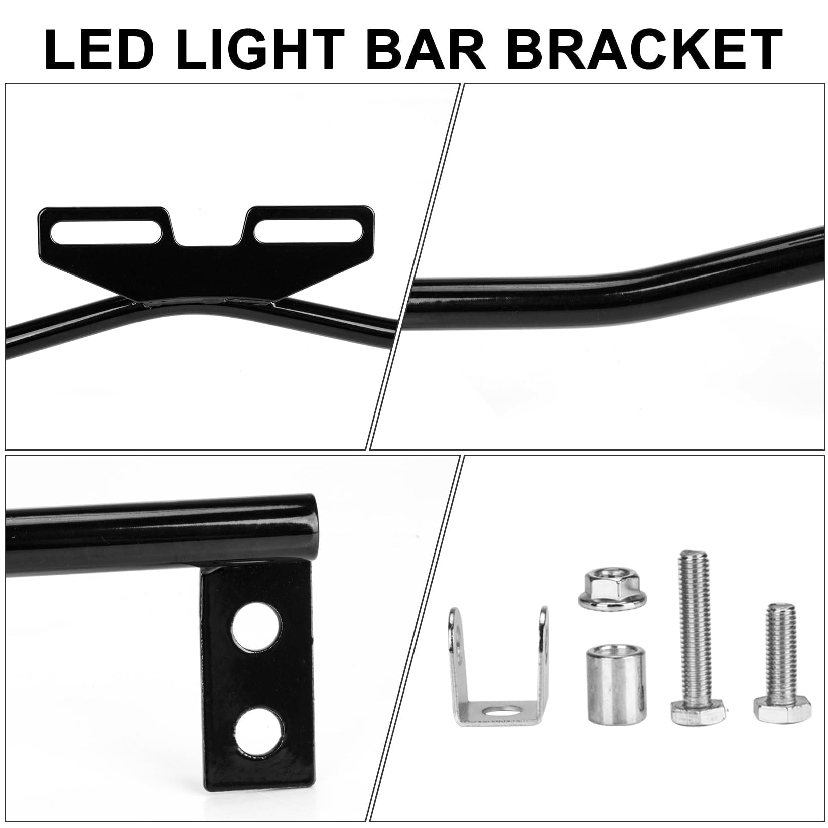 PSLER Universal Black Motorcycle Light Bracket Bar for Dyna Super Glide Road - LED Spot Fog Driving Passing Turn Signal Light Mounting Kit | Perfect for Night Riding, Off-Road Adventures & Custom Bike Builds