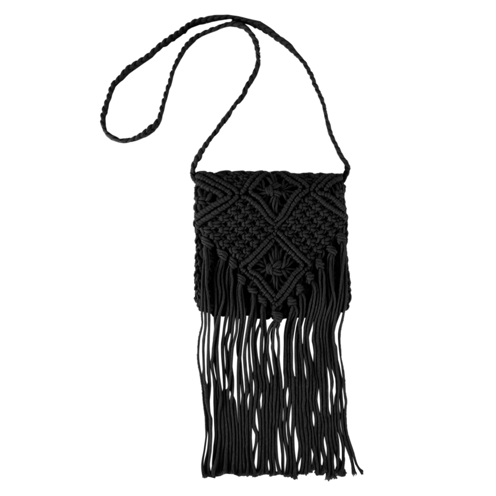 Van Caro Handwoven Cotton Straw Shoulder Bag - Crochet Tassel Bohemian Beach Purse for Women | Perfect for Summer Vacation, Pool Parties & Boho Fashion Accessories