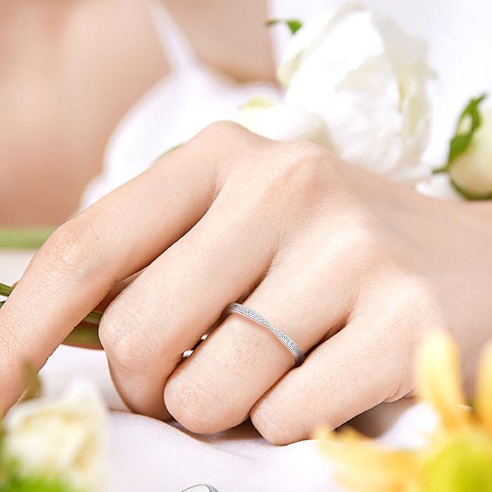 Eternity Premium Moissanite Pavé Wedding Ring - 14K White Gold Diamond Alternative Bridal Band for Women | Perfect for Engagement, Anniversary & Special Occasions