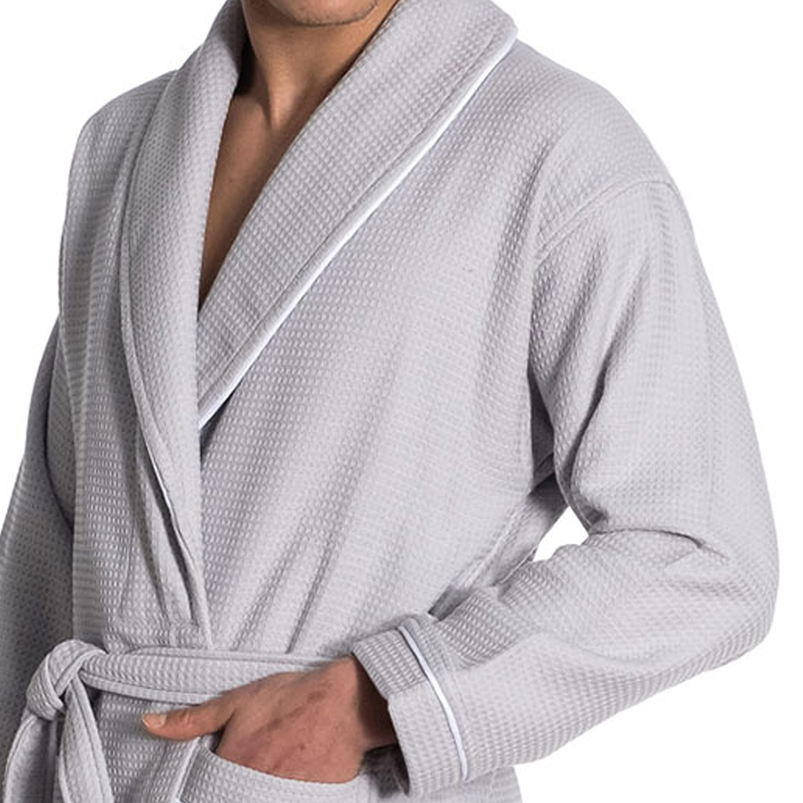 East'N Blue Waffle-Terry Knit Bathrobe | Shawl Collar Turkish Cotton Unisex Spa Robe | Soft & Absorbent for Home, Hotel & Spa Relaxation