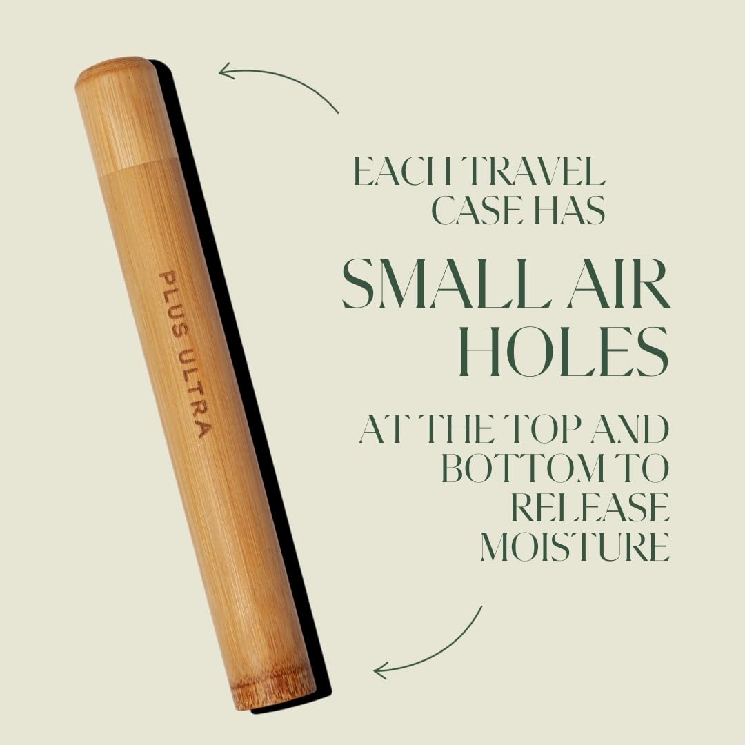 Premium Bamboo Travel Toothbrush Case for Adults - Eco-Friendly & Compact Storage for Travel, Gym, and Daily Use