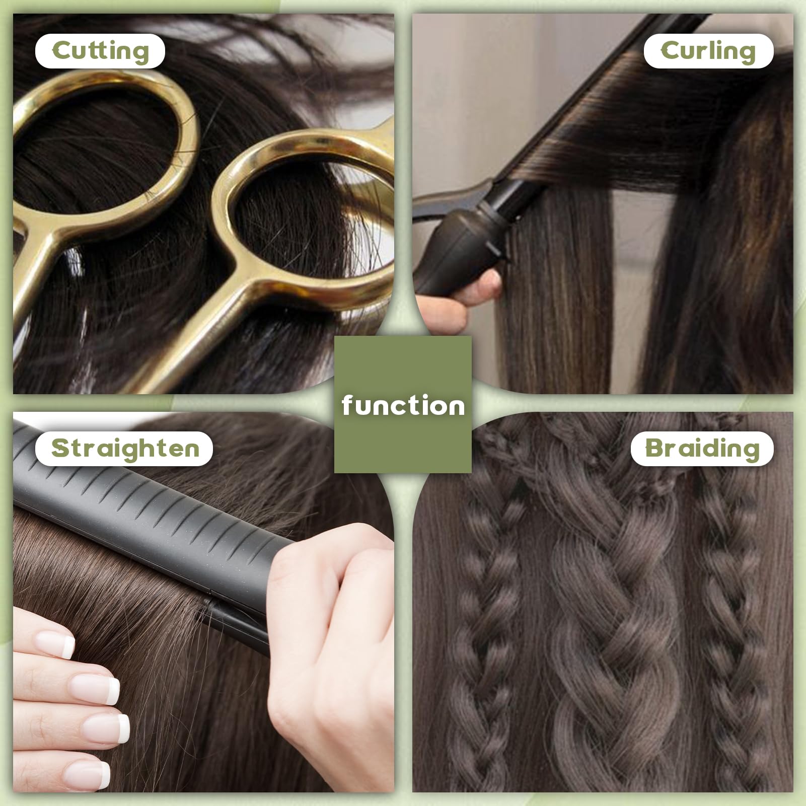 Professional Mannequin Head with Hair for Cosmetology Training - Styling Practice Head for Braiding, Cutting & Hairdressing - Includes Free Clamp (Brown) - Perfect for Salon Students & Home Practice