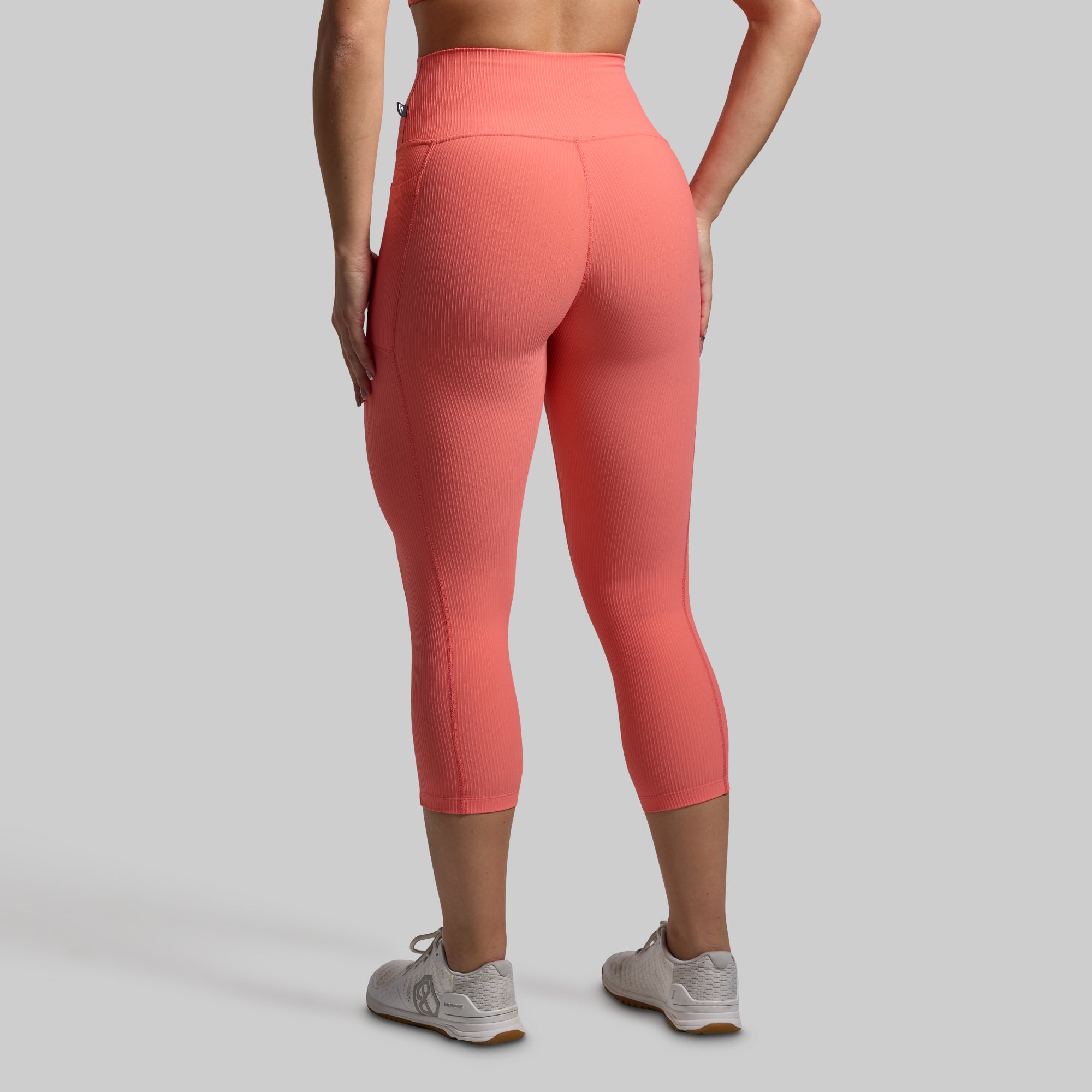 All or Nothing Women's Capri Pants with Pockets - Hot Peach Color | Perfect for Yoga, Workout & Casual Wear