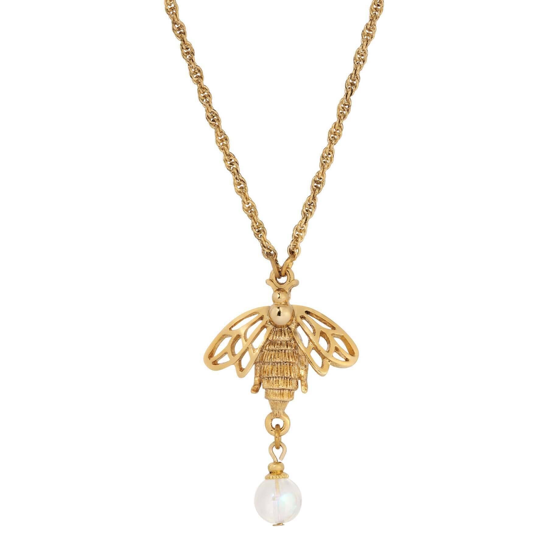 1928 Jewelry AB Crystal & Bee Pendant Necklace - 16