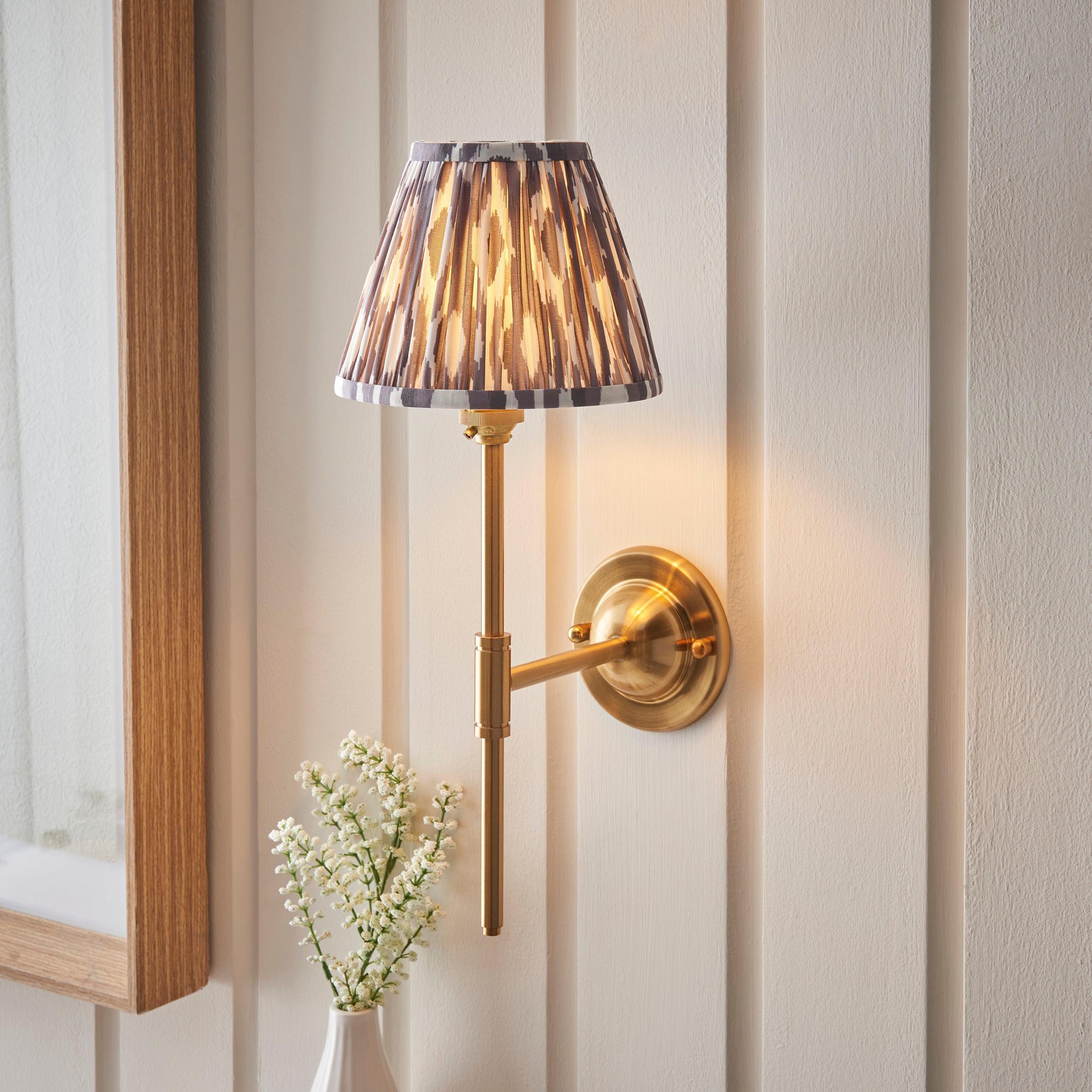 Brass Dome T Bar Wall Light with 16cm Shade - Vintage Industrial Ceiling Fixture for Living Room, Bedroom, or Entryway Lighting