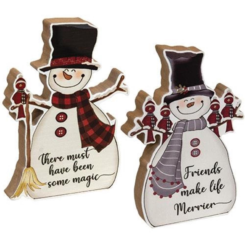 Chunky Snowman 2 Pack - Christmas Decorations for Home & Office - Perfect for Holiday Party Decor, Winter Wonderland Theme, and Festive Gift Giving