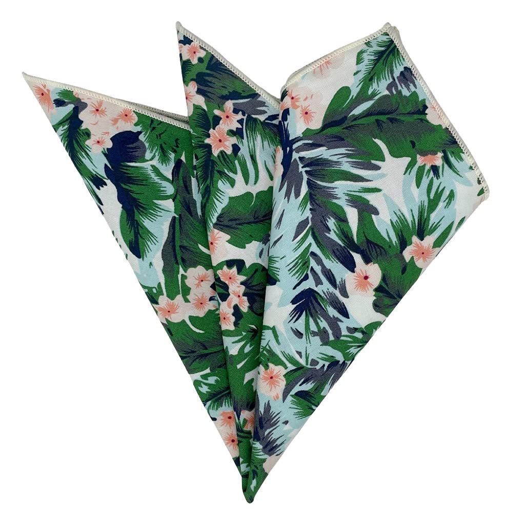 Premium Kebocis Men's Floral Pocket Square Handkerchief - Elegant Silk Accessory for Suits, Weddings & Formal Events - Stylish Gentleman's Fashion Gift