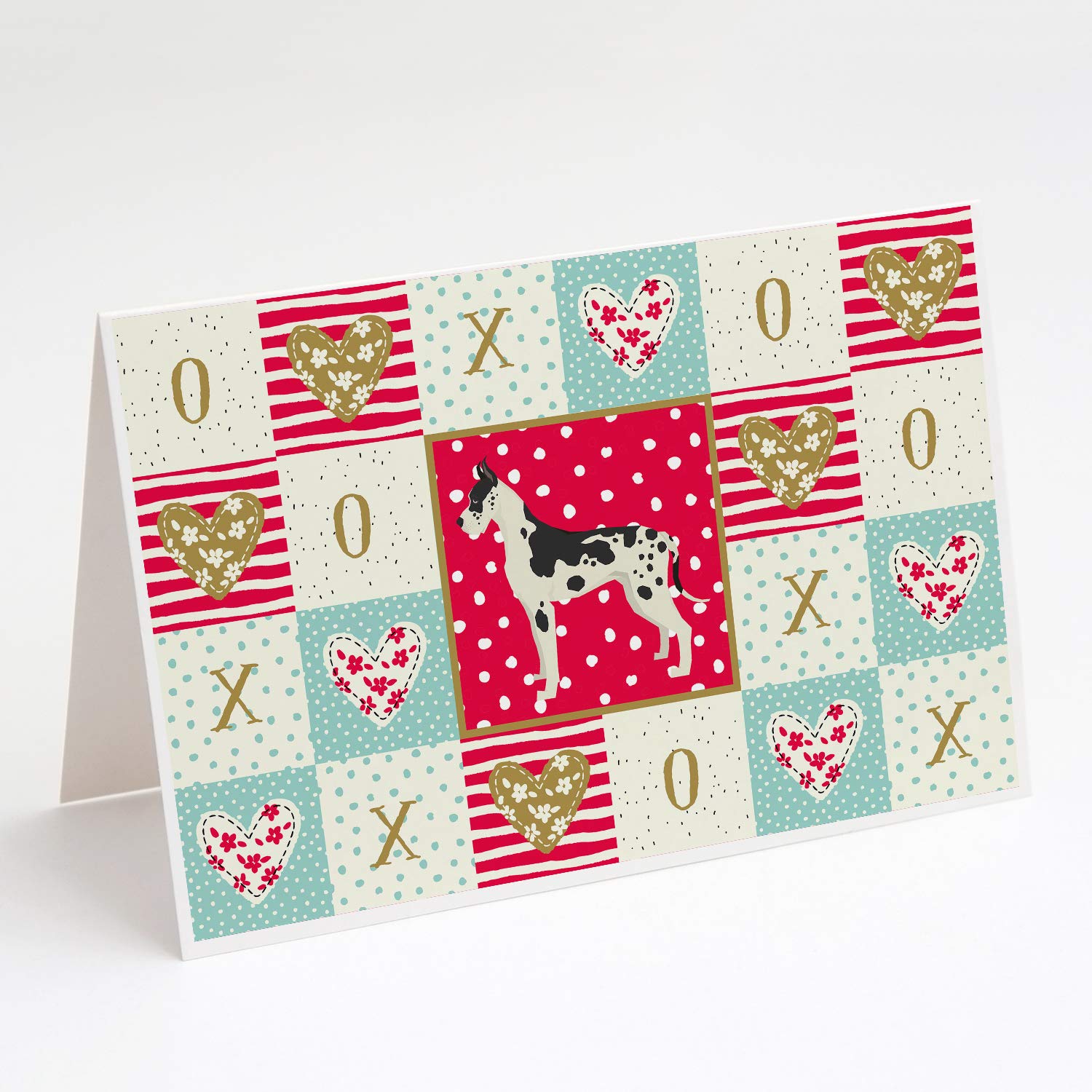 Great Dane Love Greeting Cards - Pack of 8 Blank A7 Note Cards with Envelopes (5x7 inches) | Whimsical Dog-Themed Stationery for Birthdays, Thank You Notes & Special Occasions
