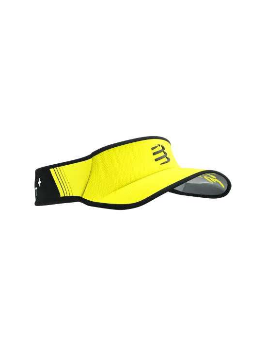 Compressport Unisex Ultralight Running Visor - Yellow & Black | Breathable Sun Protection for Outdoor Sports & Hiking