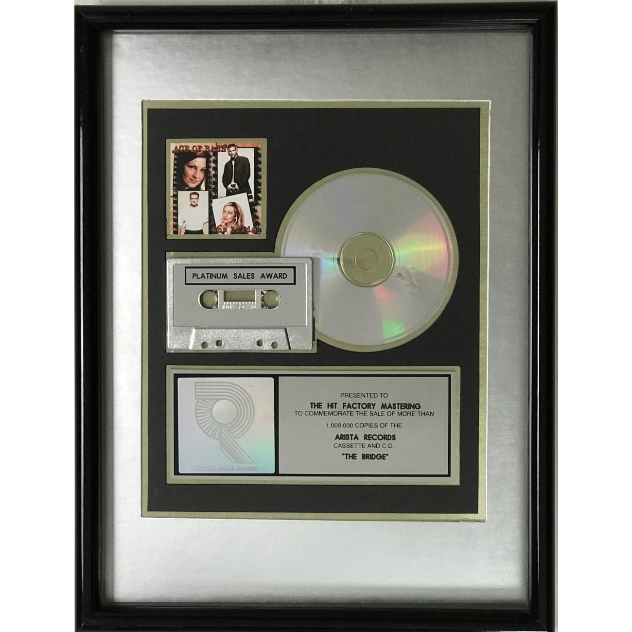 Ace Of Base The Bridge RIAA Platinum Album Award - Vintage Music Collectible for Fans & Home Decor