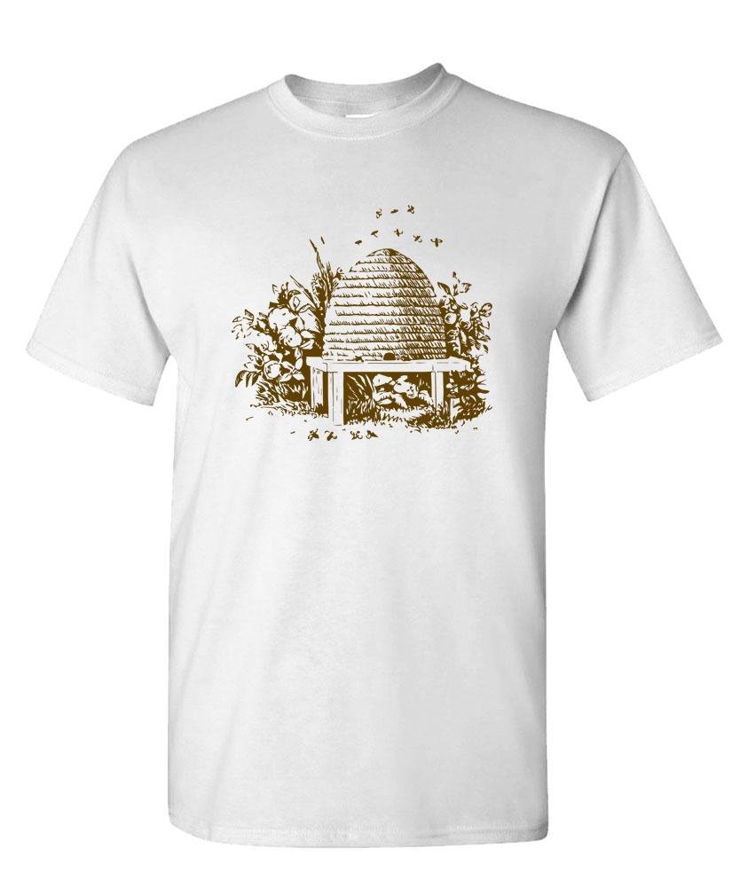 Vintage Beekeeper Honey Queen Bee Hive Design Men's Cotton T-Shirt - Beekeeping Enthusiast Gift, Casual Wear for Outdoor Activities & Beekeeping Events