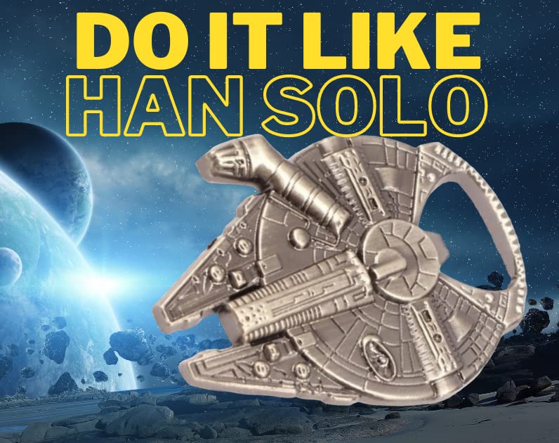 Han Solo's Millennium Falcon Bottle Opener - Stainless Steel Star Wars Spaceship Design (60 x 48mm) - Perfect Gift for Star Wars Fans - Use for Beer, Soda & Home Bar Accessories