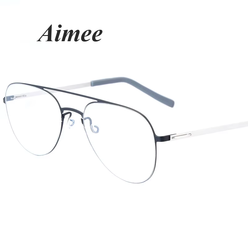 Aimee Women's Full Rim Oval Titanium Double Bridge Eyeglasses 99805 - Lightweight & Durable Eyewear for Work, Reading & Fashion