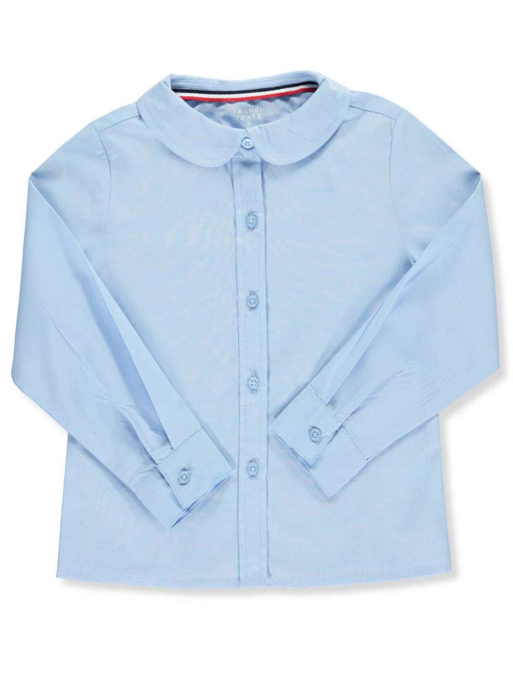 French Toast Big Girls' Long Sleeve Peter Pan Collar Blouse - Cute School Uniform & Dressy Occasion Top for Toddlers