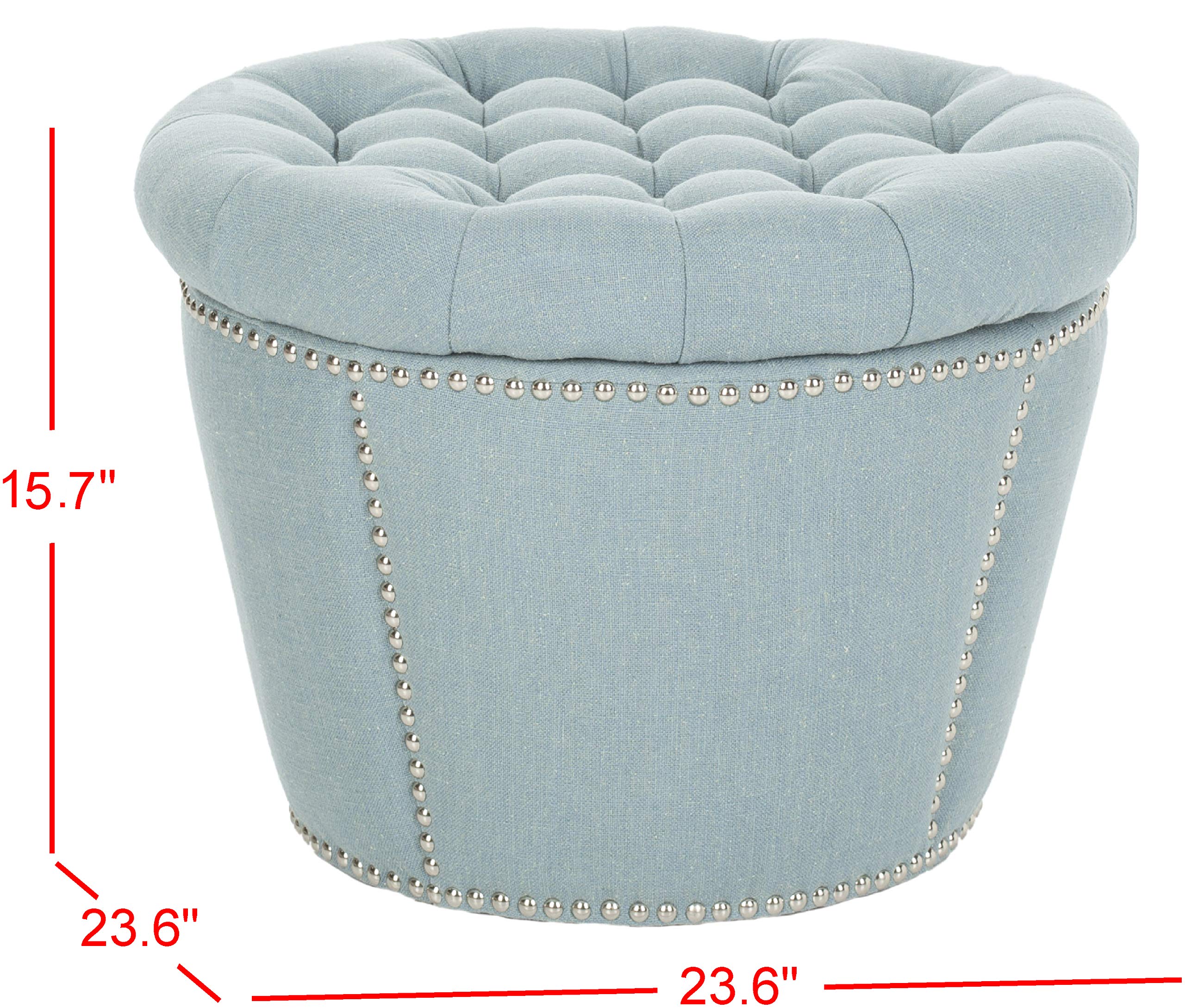 Safavieh Mercer Collection Vanessa Storage Ottoman - Upholstered Bench with Storage, Tufted Design, Versatile for Living Room, Bedroom & Entryway