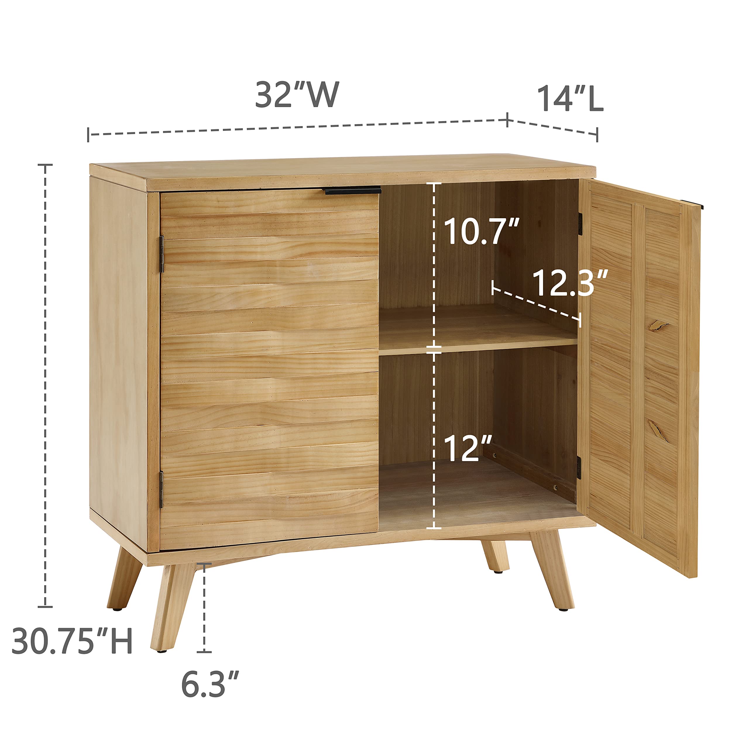 Art Leon Modern Sideboard Buffet Cabinet - 2-Door Storage Organizer with Shelves for Hallway, Entryway & Living Room - Perfect for Home Decor & Space Saving Solutions