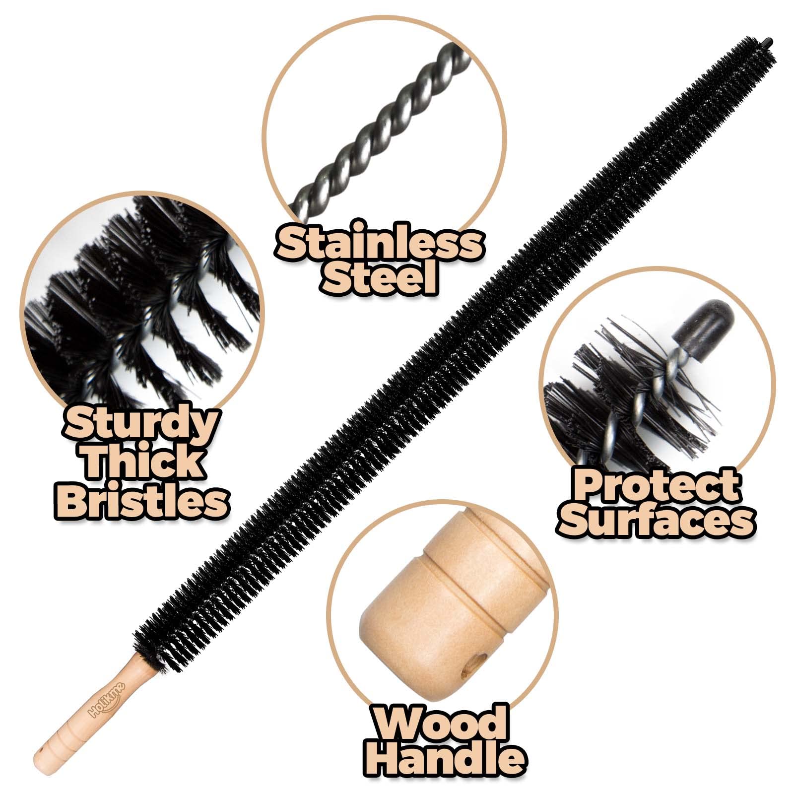 Holikme 2 Pack Dryer Vent Cleaner Kit - 27 Inch Flexible Lint Brush & Refrigerator Coil Cleaner for Efficient Home Appliance Maintenance | Perfect for Dryer Ducts, AC Units & Radiator Cleaning