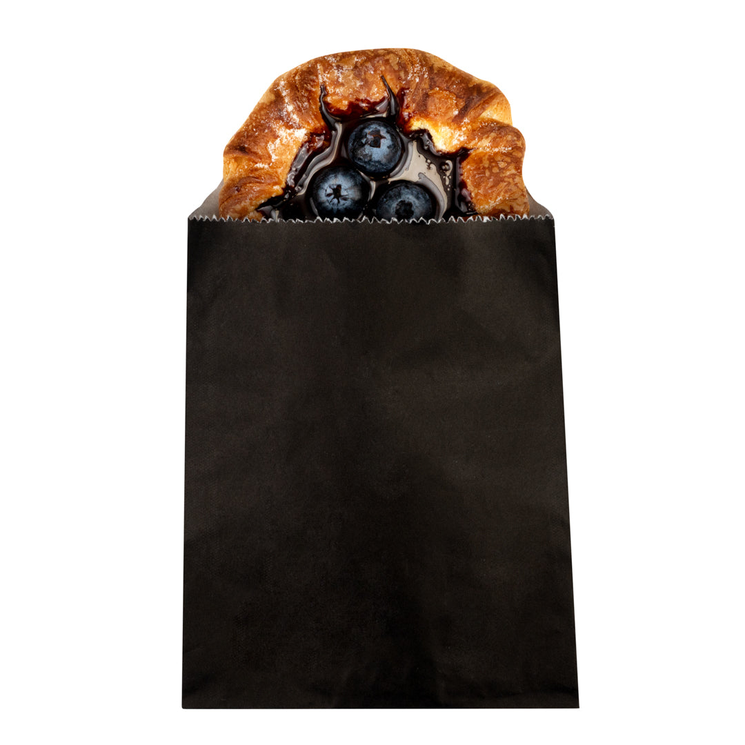Premium Black Paper Bags 7x5 Inches - 100 Count Bulk Pack for Gift Wrapping, Party Favors & Retail Packaging