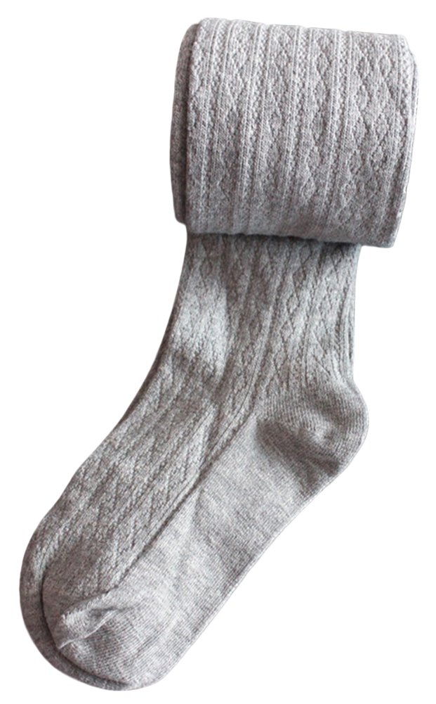 Little Girls' Solid Knitted Cotton Footed Tights - Soft Winter Leggings for Toddlers & Kids | Perfect for Playtime, School & Cold Weather Outfits