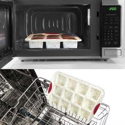 Non-Stick Silicone Brownie Baking Pan Set of 12 - Confetti Design for Perfect Square Brownies & Bars - Ideal for Birthday Parties, Holiday Baking & Homemade Desserts