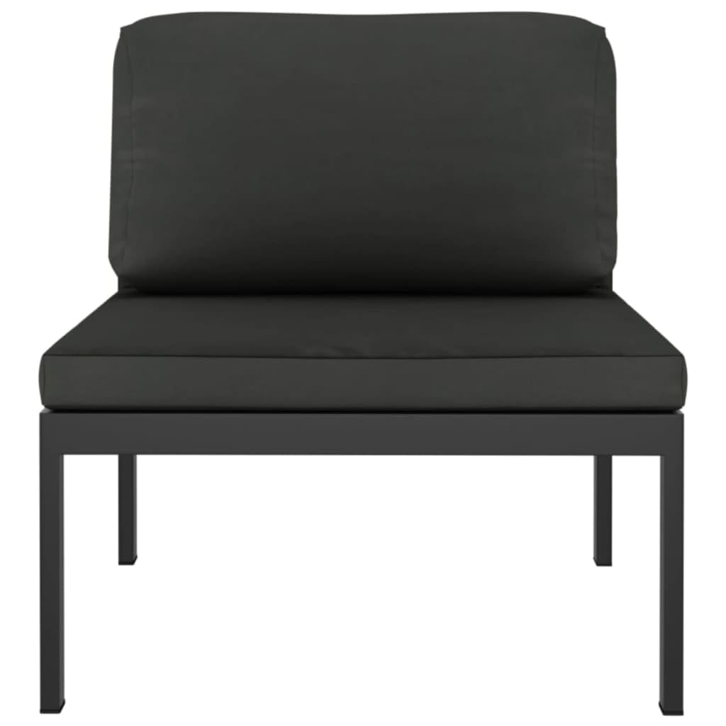 vidaXL 8-Piece Patio Lounge Set in Anthracite - Durable Aluminum Outdoor Furniture with Modular Design, Comfortable Cushions & Back Pillows for Garden, Poolside, and Backyard Relaxation