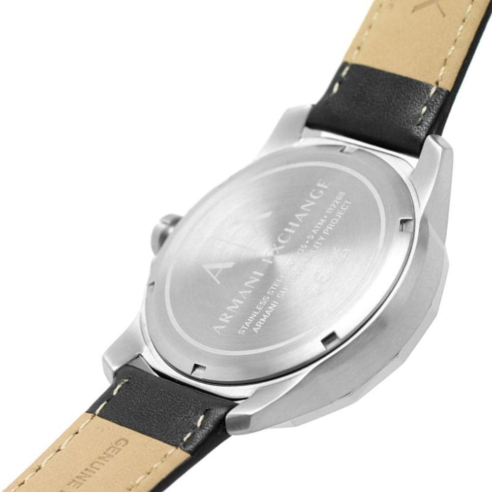 Armani Exchange AX1735 Men's Watch - Black Dial, Leather Strap for Business & Casual Wear | Perfect for Office, Dating & Formal Events