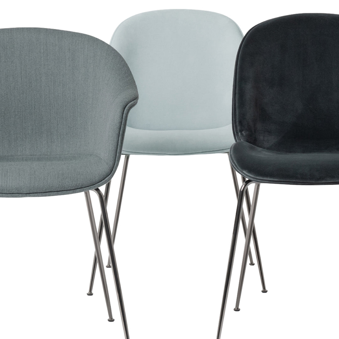 Bat Dining Chair with Conic Base - Fully Upholstered Modern Kitchen Chair for Dining Room, Restaurant & Cafe