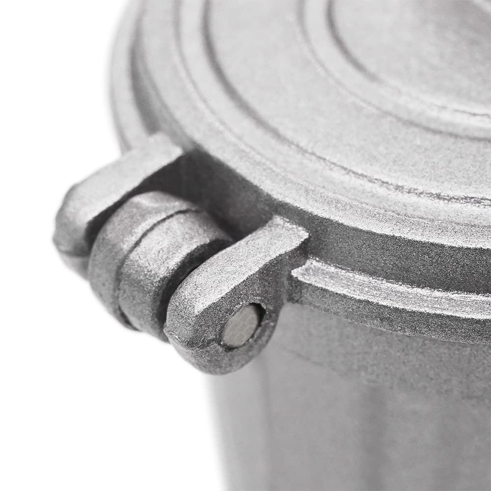 1/12 Scale Miniature Gray Trash Can - Odoria Dollhouse Accessories for Realistic Home Decor, DIY Projects & Model Scenes