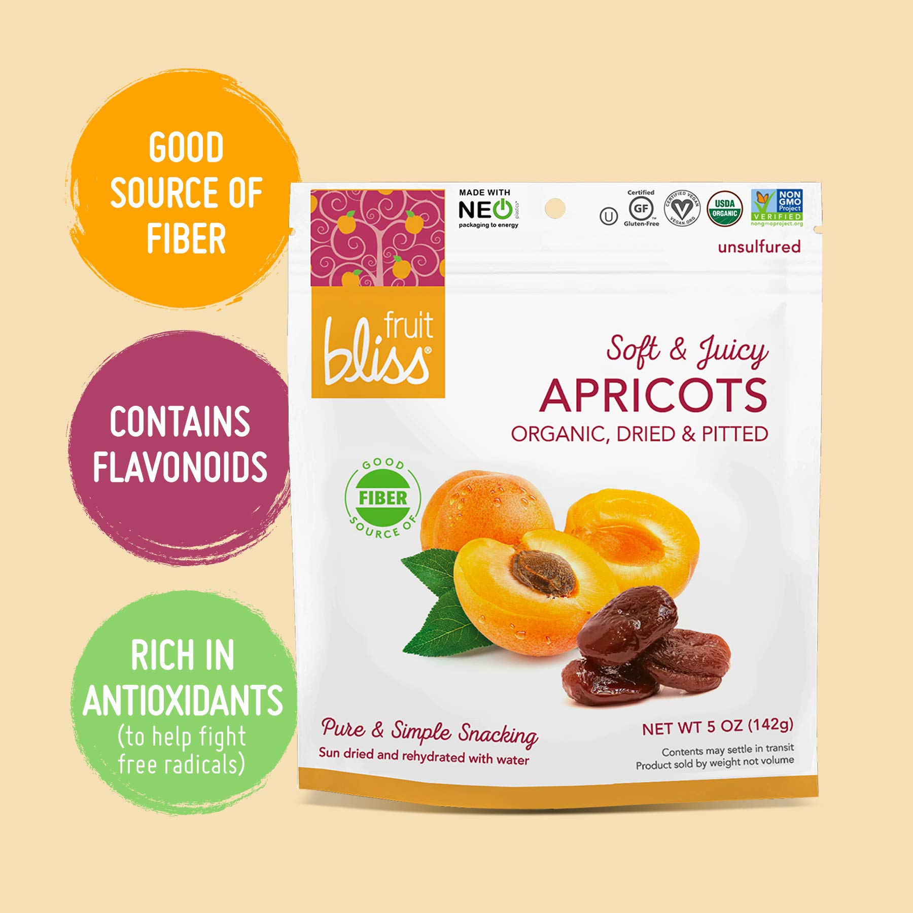 Organic Unsulfured Turkish Dried Apricots - Non-GMO, Gluten-Free Healthy Snack - 12 Pack (1.76 oz Each) - Perfect for On-the-Go, Post-Workout & Kids Lunch Boxes