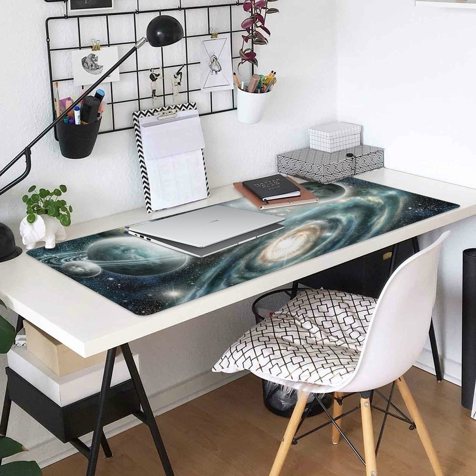 ALAZA Galaxy Space Themed Gaming Mouse Pad - Extra Large 31.5x15.7 Inch Non-Slip Rubber Base Mouse Mat for Computer, Laptop, Keyboard - Perfect for Gamers, Office & Home Workspace Decor