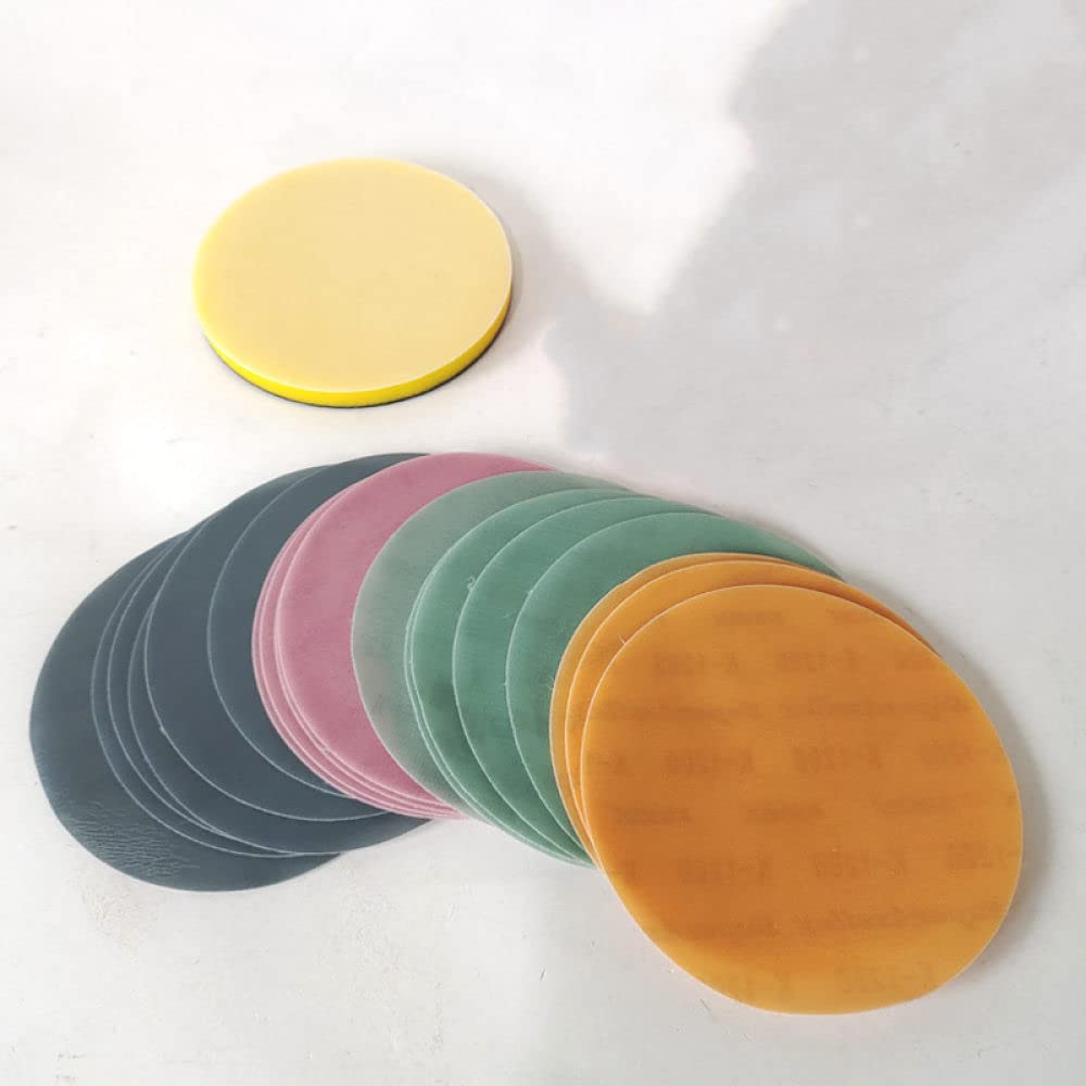 2000/3000 Grit Soft Matte Round Flocking Sandpaper - 5 Inch (125mm) Car Paint Polishing & Beauty Grinder Discs - 25 Pack for Auto Detailing, Woodworking & Metal Finishing