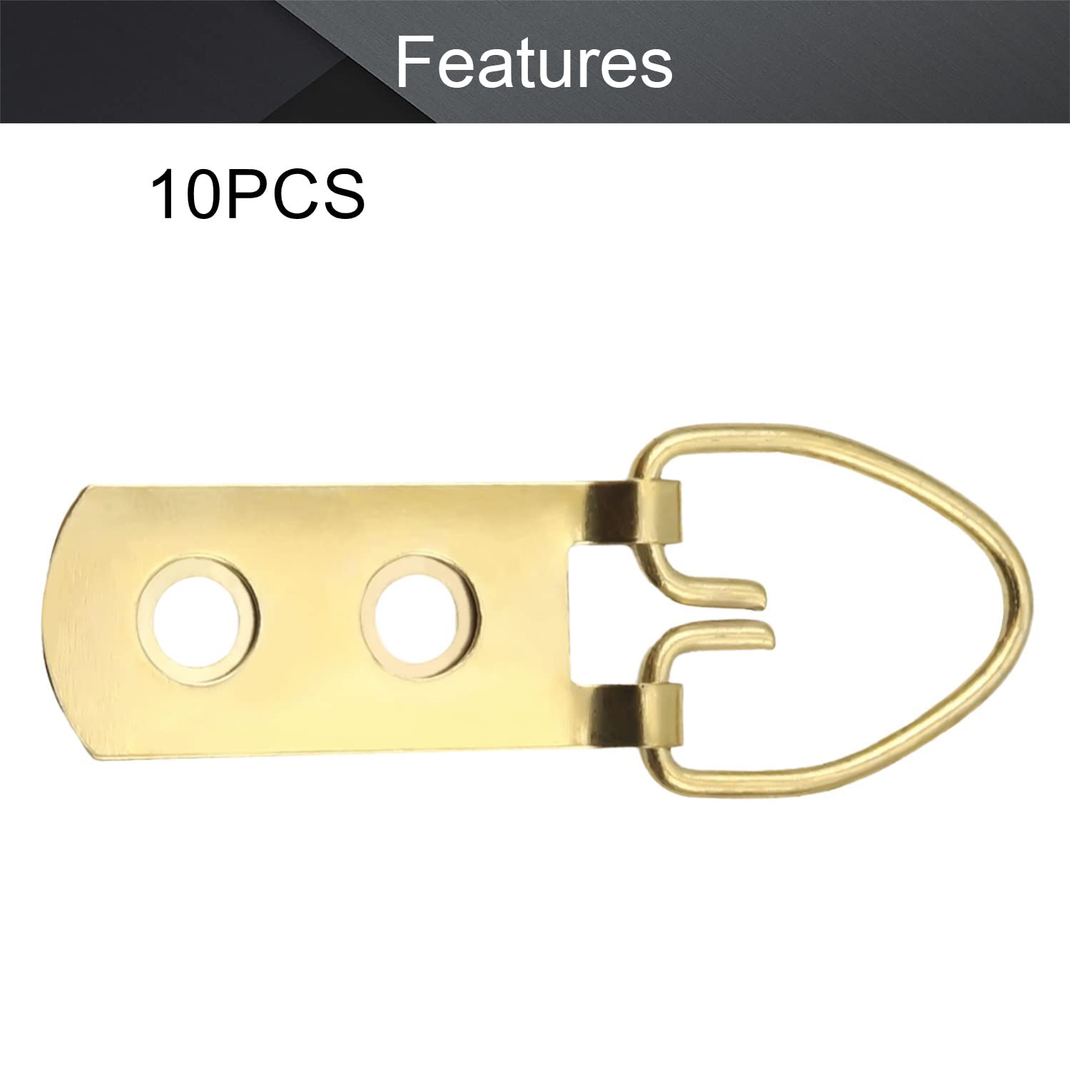 Gold Tone Ring Picture Frame Buckle Kit - 10PCS for Photo Hanging & Home Decor