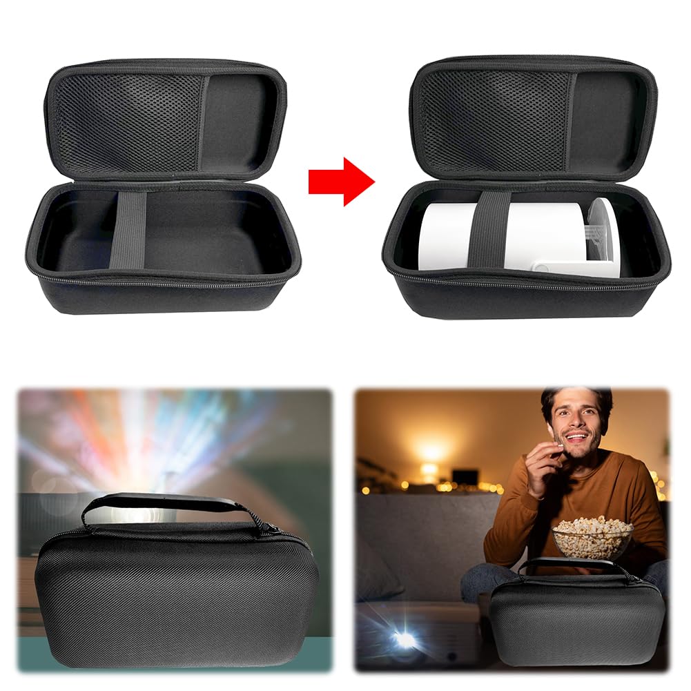 HY320 HY300 Projector Travel Carrying Case - Durable Protective Storage Bag for Projector & Accessories - Perfect for Home Theater, Business Presentations & Outdoor Movie Nights - Black