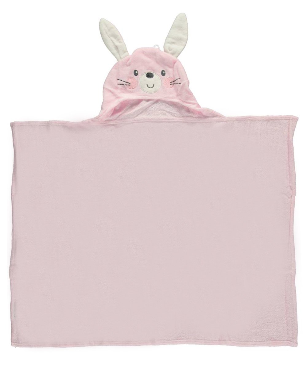 Soft Pink Baby Bath Wrap Hooded Towel - One Size for Newborns & Toddlers - Perfect for Bath Time, Swimming & Spa Days