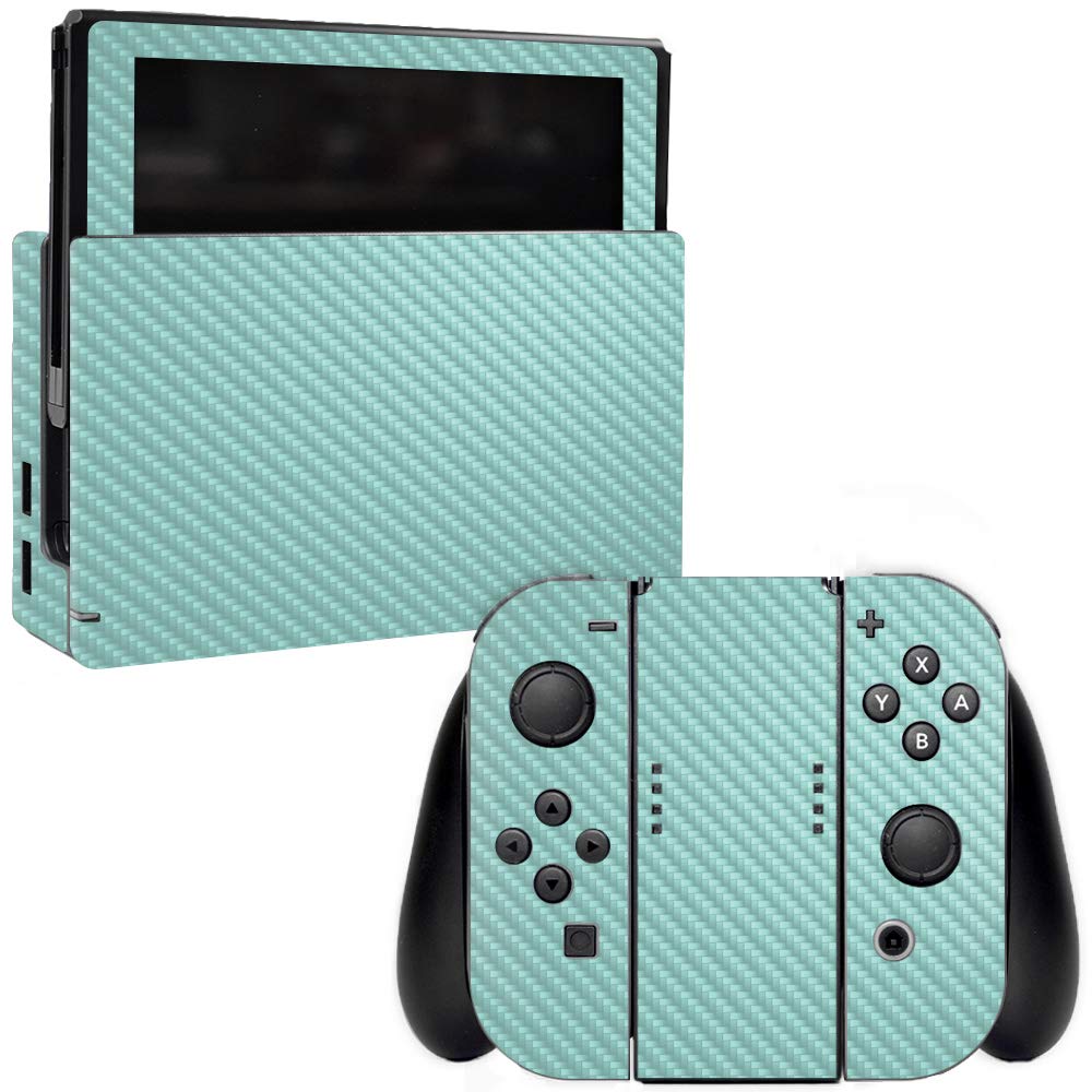 Premium Carbon Fiber Skin for Nintendo Switch - Solid Seafoam | Protective & Durable Textured Cover | Easy to Apply & Remove | Made in USA | Perfect for Gaming Protection & Style Upgrade