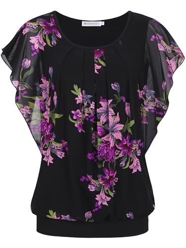 Black Purple Floral