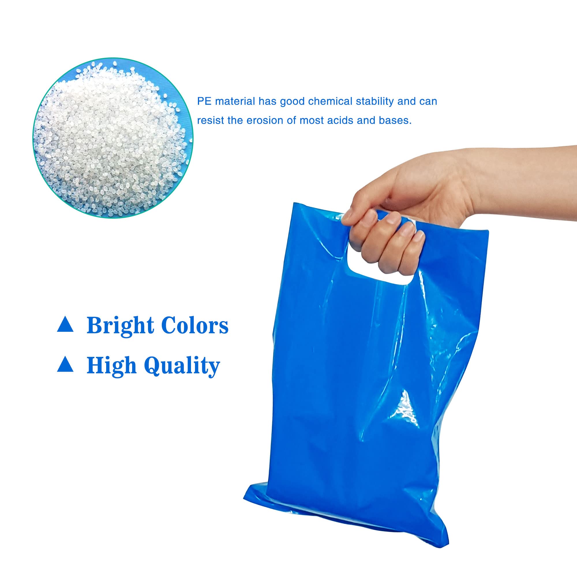 40PCS Blue Plastic Gift Bags for Candy & Party Favors - Durable Die-Cut Treat Bags for Birthday, Baby Shower & Holiday Celebrations - Perfect for Halloween, Christmas & Wedding Favors