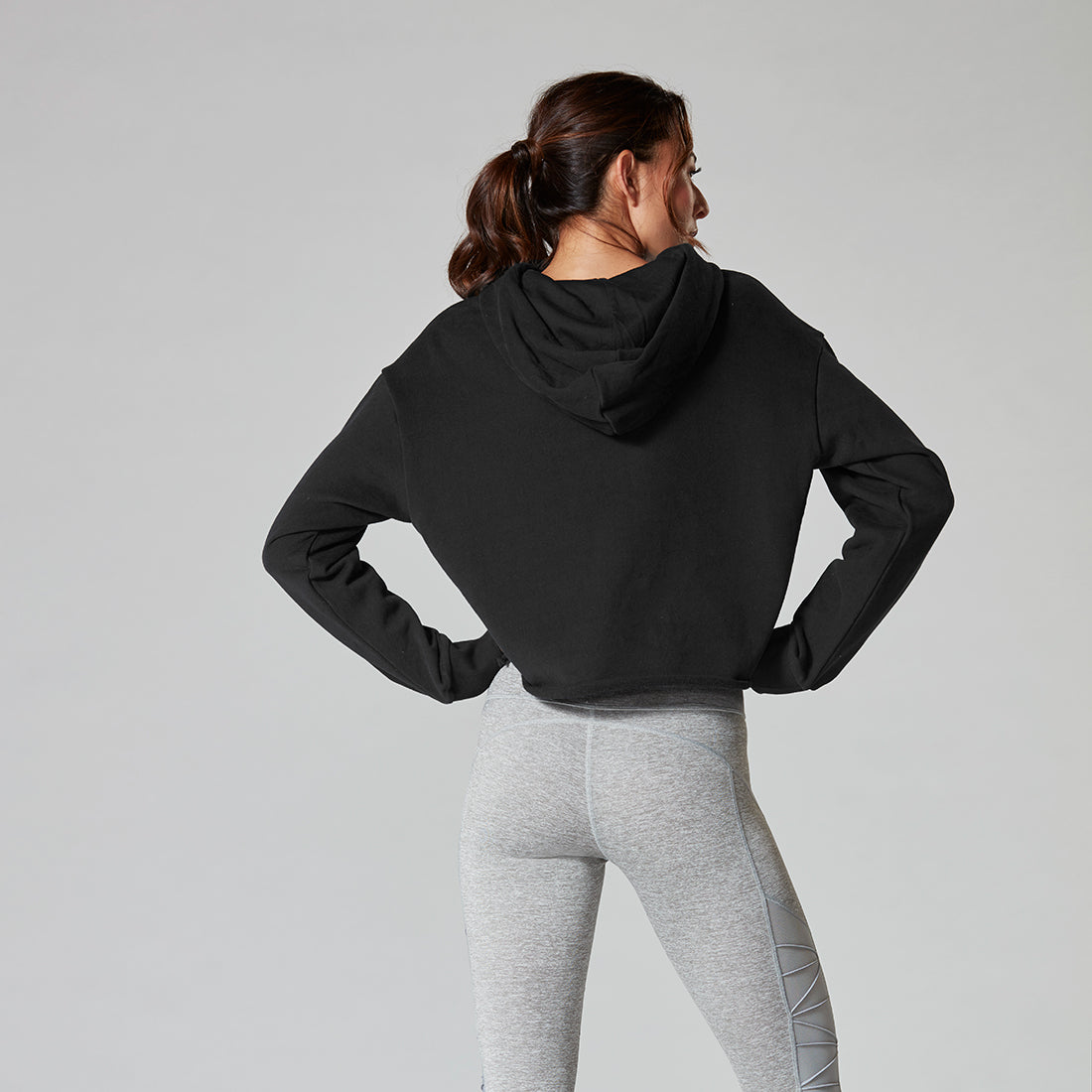 Tavi Noir Semi Cropped Hoodie for Women - Stylish Oversized Pullover Sweatshirt | Perfect for Casual Outfits, Streetwear & Loungewear