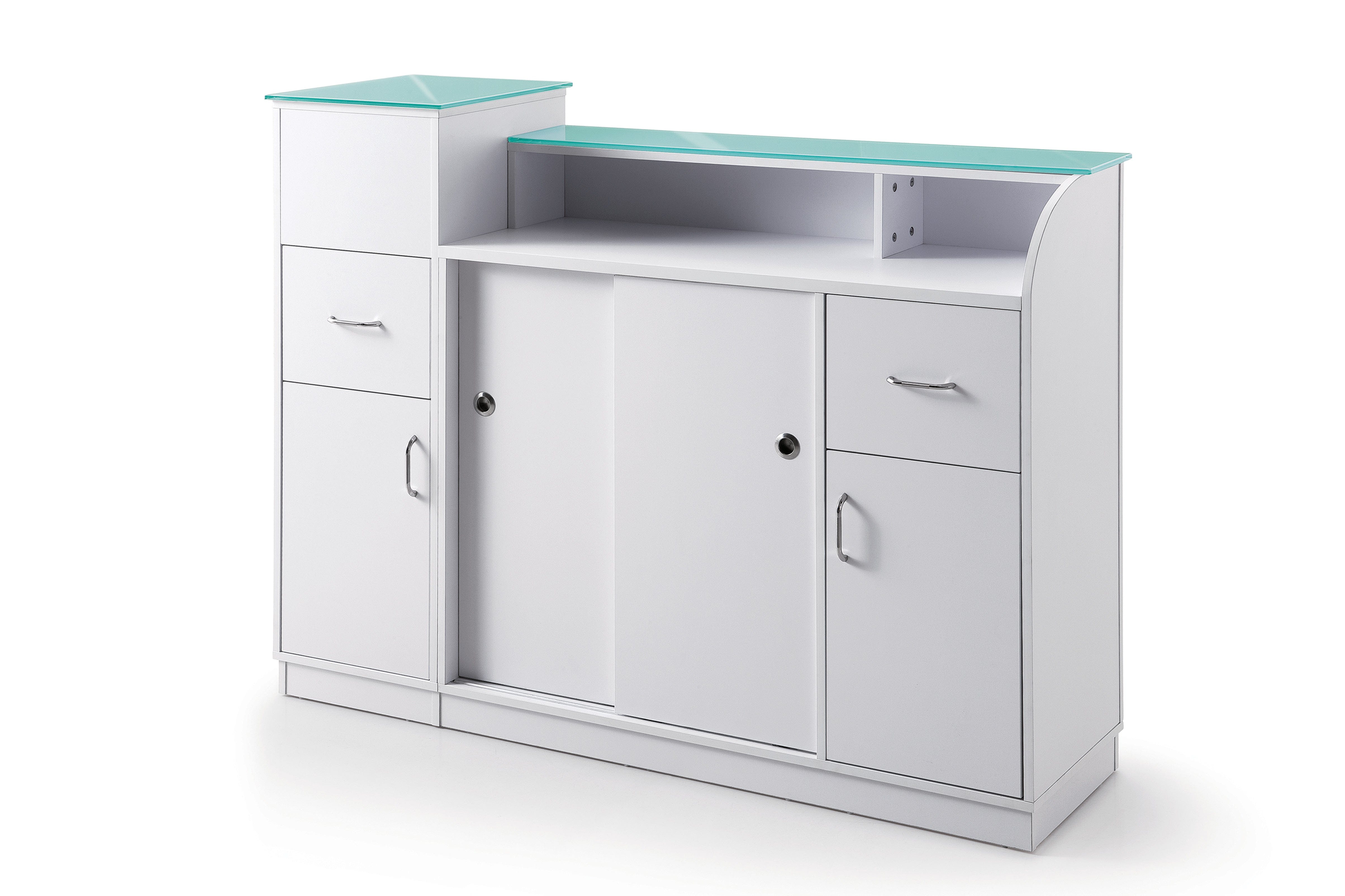 Modern Reception Desk for Office & Business - GLASGLOW Style, Durable & Stylish Front Desk for Hotels, Corporate Lobbies & Waiting Areas