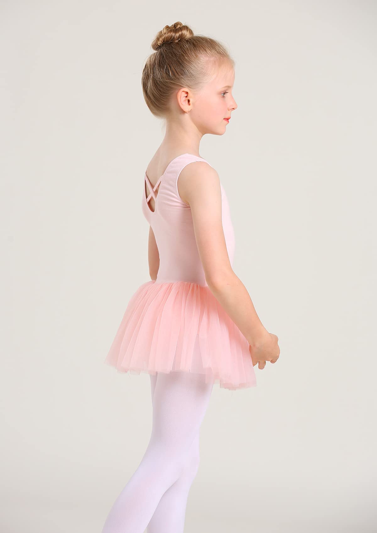 Girls Ballet Leotard with Skirt - Toddler Dance Outfit for Gymnastics & Ballerina Performance | Classic Short Sleeve Leotard Dress for Dance Class, Recital & Playtime